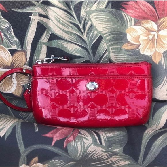 Coach Bags Coach Wristlet Wallet Red Patent Leather Big C Poshmark